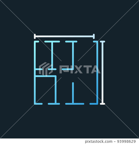 Apartment plan vector concept linear blue icon or symbol Apartment plan vector concept linear blue icon or symbol 93998629