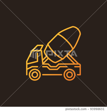 Concrete truck outline vector colorful icon - mixer car logo 93998631