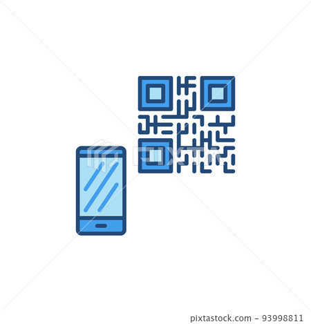 Smartphone and QR Code vector concept colored icon Smartphone and QR Code vector concept colored icon 93998811