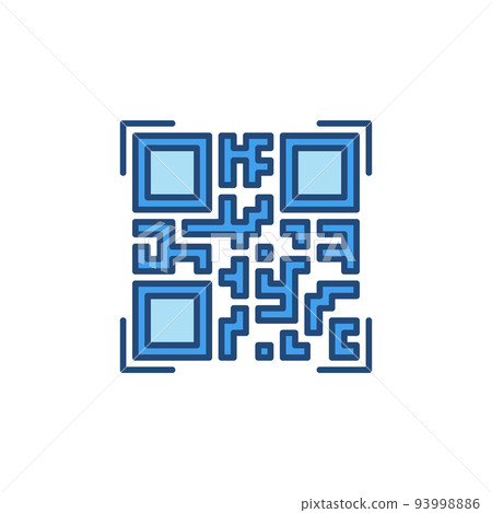 Quick Response Code or QR vector concept colored icon 93998886
