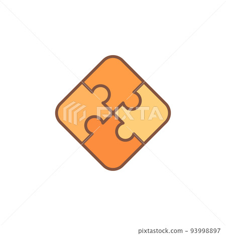 Four Piece Jigsaw Puzzle vector concept colored... - Stock Illustration ...