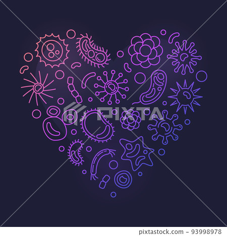 Virus or Viruses vector linear Heart colorful illustration Virus or Viruses vector linear Heart colorful illustration 93998978