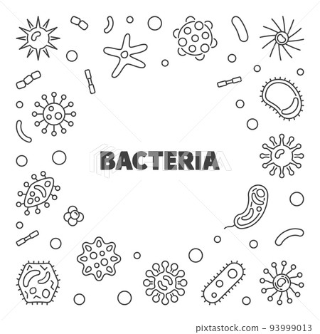 Bacteria vector concept frame in outline style Bacteria vector concept frame in outline style 93999013
