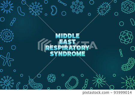 Middle East Respiratory Syndrome colored thin line frame Middle East Respiratory Syndrome colored thin line frame 93999014