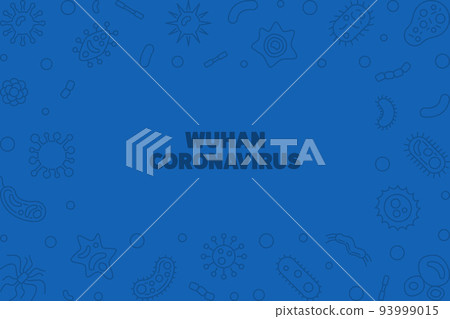 Wuhan Coronavirus concept blue linear frame Wuhan Coronavirus concept blue linear frame 93999015