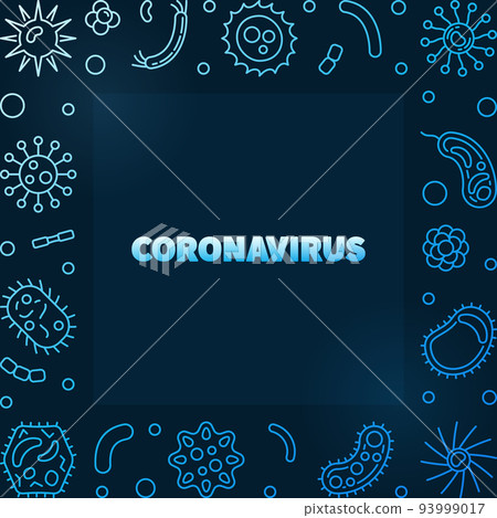 Coronavirus vector concept modern blue linear frame Coronavirus vector concept modern blue linear frame 93999017