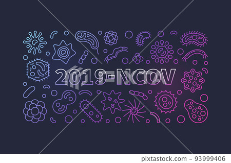 2019-ncov vector concept linear colored banner or illustration 93999406
