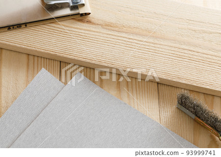 DIY tools Wood and sandpaper DIY tools Wood and sandpaper 93999741