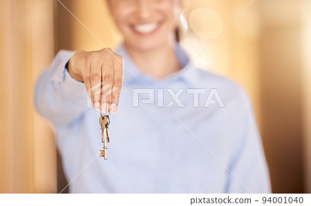 Key, property and real estate or realtor woman hands with success, happiness and trust on bokeh. Smile of a happy professional agent, business person seller with keys for apartment, rent or mortgage Key, property and real estate or realtor woman hands with success, happiness and trust on bokeh. Smile of a happy professional agent, business person seller with keys for apartment, rent or mortgage 94001040