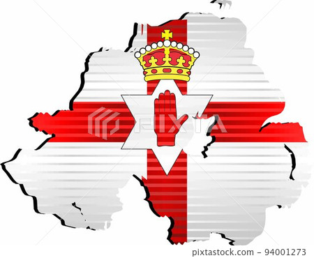 Shiny Grunge map of the Northern Ireland  94001273