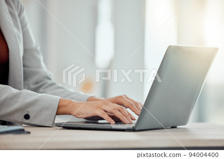 Closeup hands of manager typing on laptop, reviewing employee contracts or planning office schedule. Human resource professional, hiring boss or leader innovating team building exercise on technology Closeup hands of manager typing on laptop, reviewing employee contracts or planning office schedule. Human resource professional, hiring boss or leader innovating team building exercise on technology 94004400