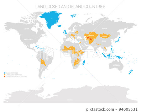 Landlocked and Island countries of World 94005531
