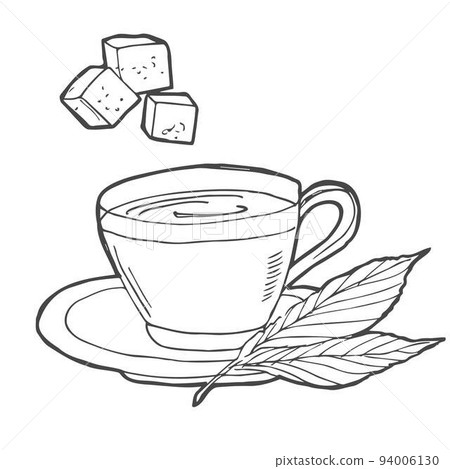 Tea or coffee cup vector doodle hand drawn line... - Stock Illustration ...