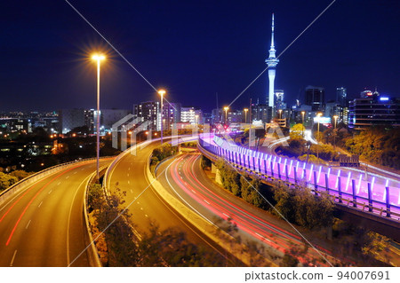 Night view of Auckland, New Zealand's largest city Night view of Auckland, New Zealand's largest city 94007691