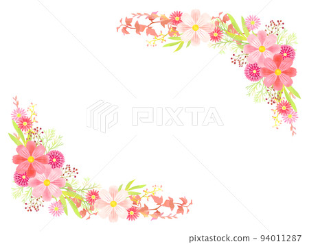 Cosmos and autumn flower frame 94011287