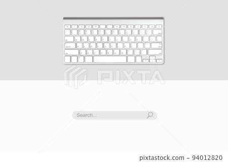High angle view of a setting table with digital equipment and accessories of business workplace on modern background. 94012820