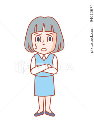 一位在工作中遇到問題並正在尋找解決方案的女性 94013674