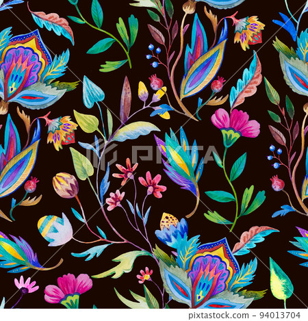 Vintage floral ornamental pattern in victorian style for decor, wallpaper, fabric design. Pastel gentle whimsical ornament 94013704