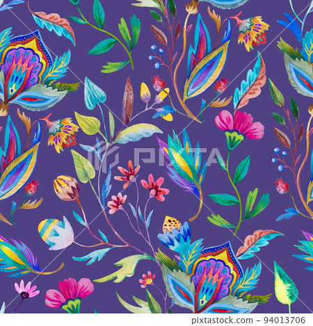 Vintage floral ornamental pattern in victorian style for decor, wallpaper, fabric design. Pastel gentle whimsical ornament Vintage floral ornamental pattern in victorian style for decor, wallpaper, fabric design. Pastel gentle whimsical ornament 94013706