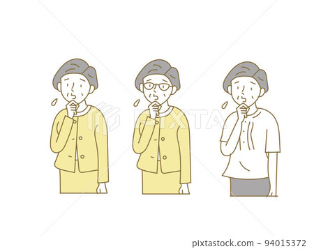 一位表情複雜的高級女性的插圖集 94015372