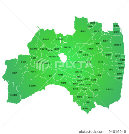 Fukushima prefecture and municipalities map Fukushima prefecture and municipalities map 94016946