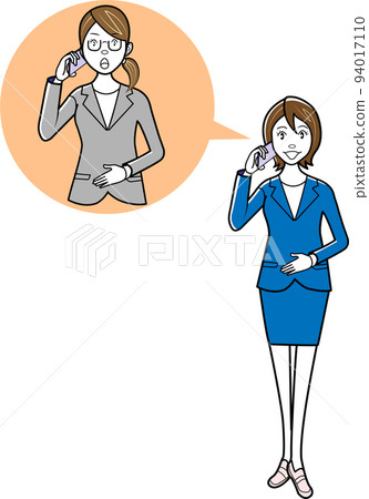 Business woman putting mobile phone 94017110
