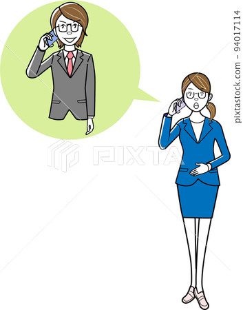 把手機放的女商人 94017114