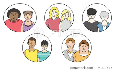 夫婦、兄弟和姐妹聯合使用圖標集 94020547