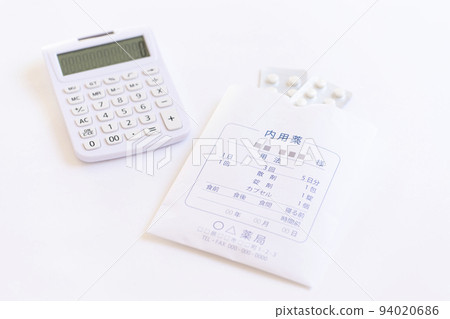 Image of medical expenses medicine and calculator 94020686