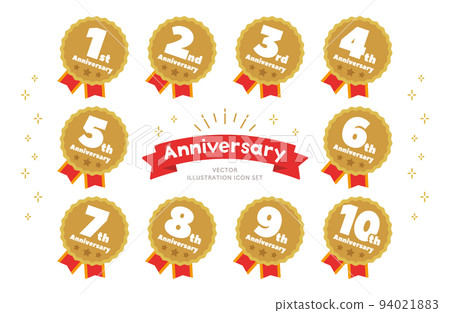 Anniversary label icon set Anniversary label icon set 94021883