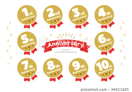 Anniversary label icon set 94021885
