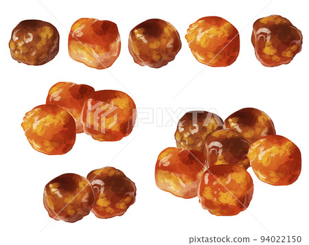 手繪水彩肉丸插圖點線集 94022150