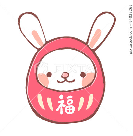 兔子達摩可愛手繪插畫 94022263