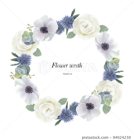 Flower wreath illustration frame flower material frame botanical 94024230