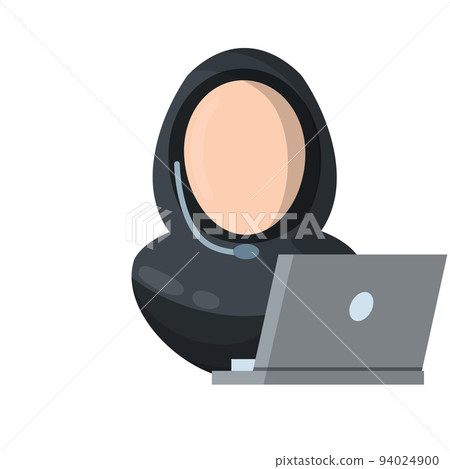 Woman in support Service. girl in Islamic hijab 94024900