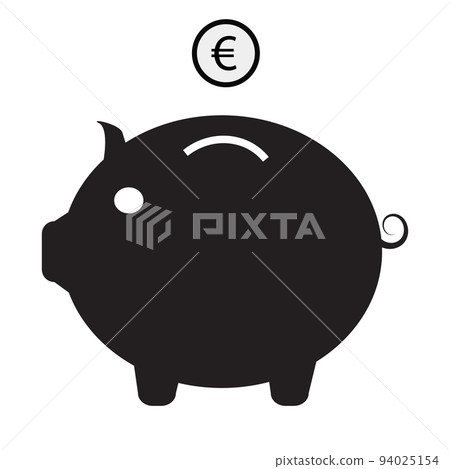 Piggy bank icon on white background. Pound coin sign. Piggy bank with pound coin symbol. flat style. Piggy bank icon on white background. Pound coin sign. Piggy bank with pound coin symbol. flat style. 94025154