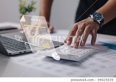 Financial statements, preparation of reports Financial reporting concept, digital accounting, audit and financial research, accounting report. 94025639