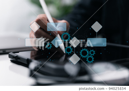 project requirements. business analyst making project requirements, IT company, strategy development process, implementation engineer concept. project requirements. business analyst making project requirements, IT company, strategy development process, implementation engineer concept. 94025834