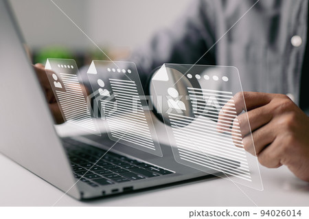 Agency interview pick a resume method for job hiring and internet recruitment. 94026014