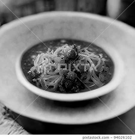 Artistic monotone illustration of a bowl of spaghetti and meat balls ai generated Artistic monotone illustration of a bowl of spaghetti and meat balls ai generated 94026102