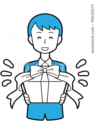 A simple person [a man in a suit to give a gift] 94026873