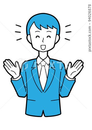 A simple person [a man in a suit with a smile] 94026878