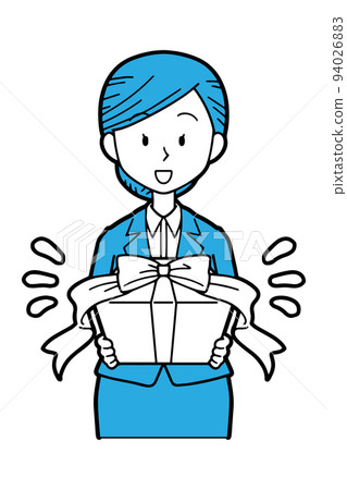 Simple person [Woman in a suit to give a gift] 94026883