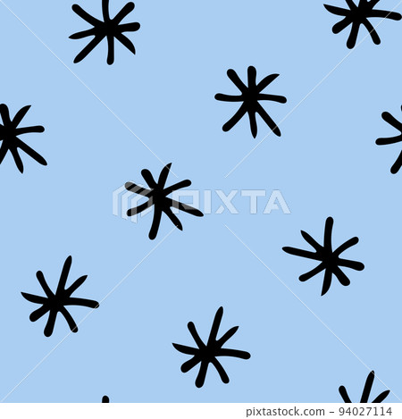 Seamless Pattern with Snowflakes on Light Blue Background. Seamless Pattern with Snowflakes on Light Blue Background. 94027114