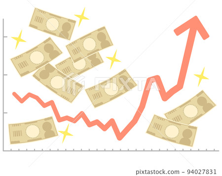 Rising line graph and bill -2 94027831
