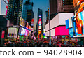 紐約時代廣場和黃昏的霓虹燈 94028904