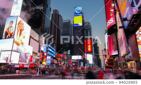 New York Times Square and neon lights at dusk New York Times Square and neon lights at dusk 94028905