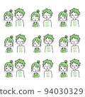 Collection of facial expressions of young men and women couples 94030329