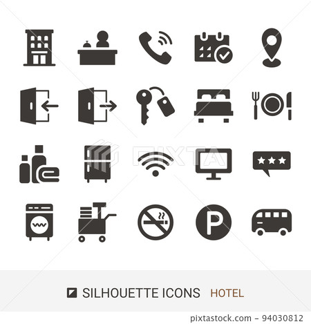 EC 網站圖標酒店服務剪影圖標 94030812