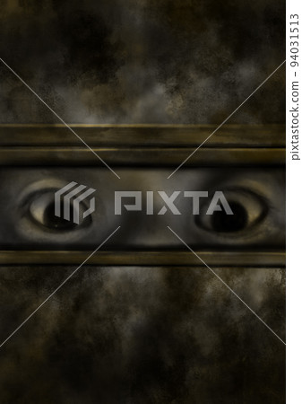 Eyes peeking through the gap downward brown Eyes peeking through the gap downward brown 94031513